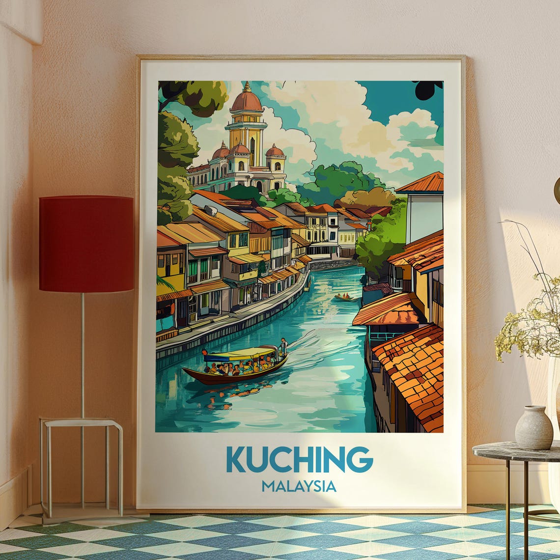 Kuching Print Malaysia Wall Art Poster City Of Travel Backpacking Sarawak - Image 2