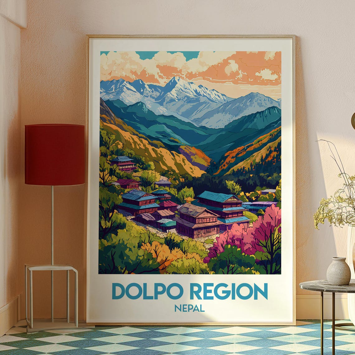 Dolpo Region Nepal Himalayan Mountain Village Sunset Travel Poster - Image 2