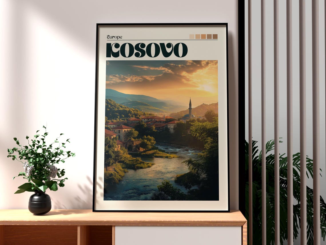 Kosovo Print, Pristina City Travel Poster