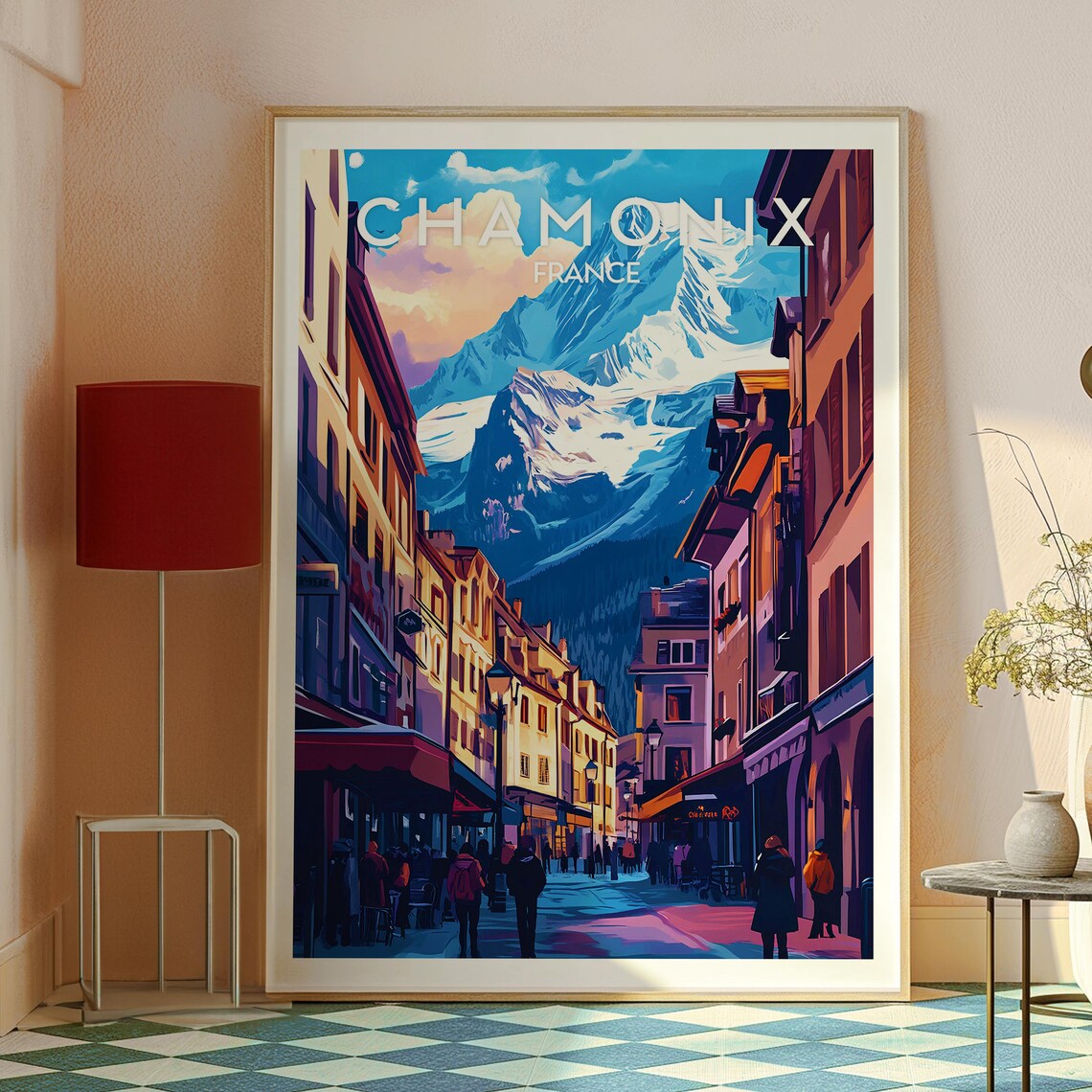 Chamonix France Alpine Old Town Mont Blanc Sunset Travel Poster - Image 2