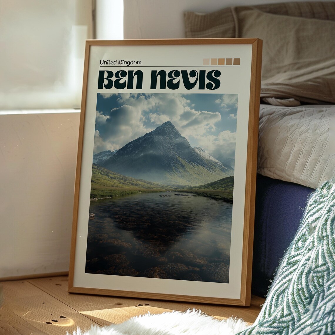 Ben Nevis Scotland Mountain Peak Loch View Scene Travel Poster - Image 3