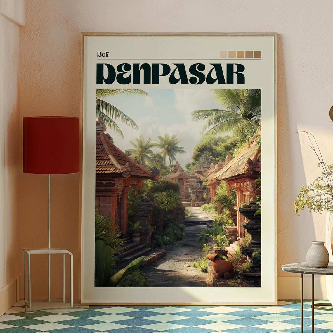 Denpasar Travel Print Bali Wall Art Beach Poster Indonesia Backpacking Gift For Traveller - Image 2