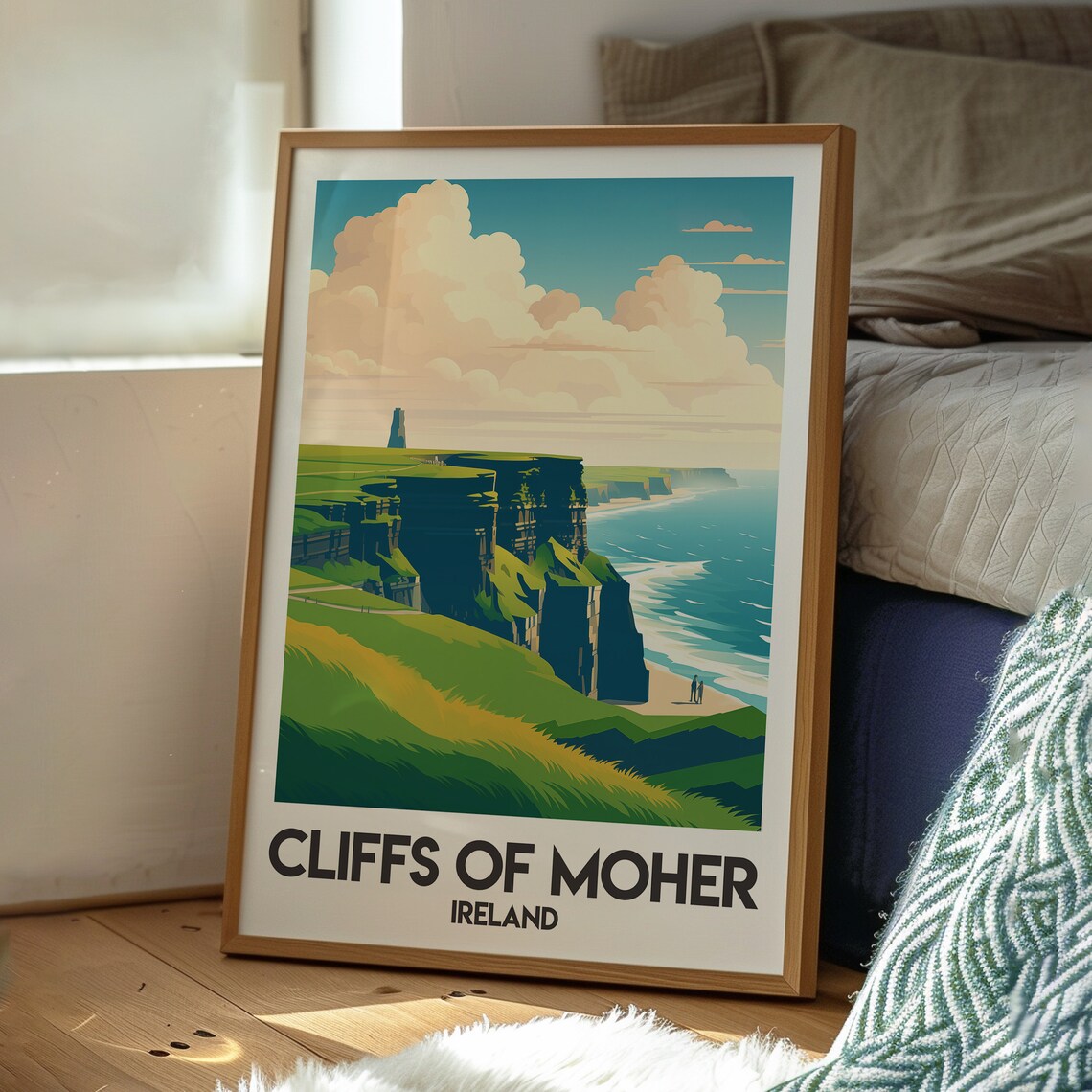 Cliffs Of Moher Ireland Green Sea Cliffs Vintage Travel Poster - Image 3