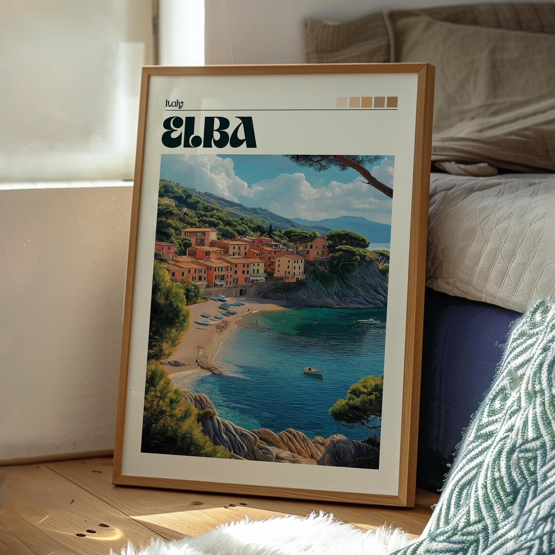 Elba Italy Island Village Beach Turquoise Bay Vintage Travel Poster - Image 3