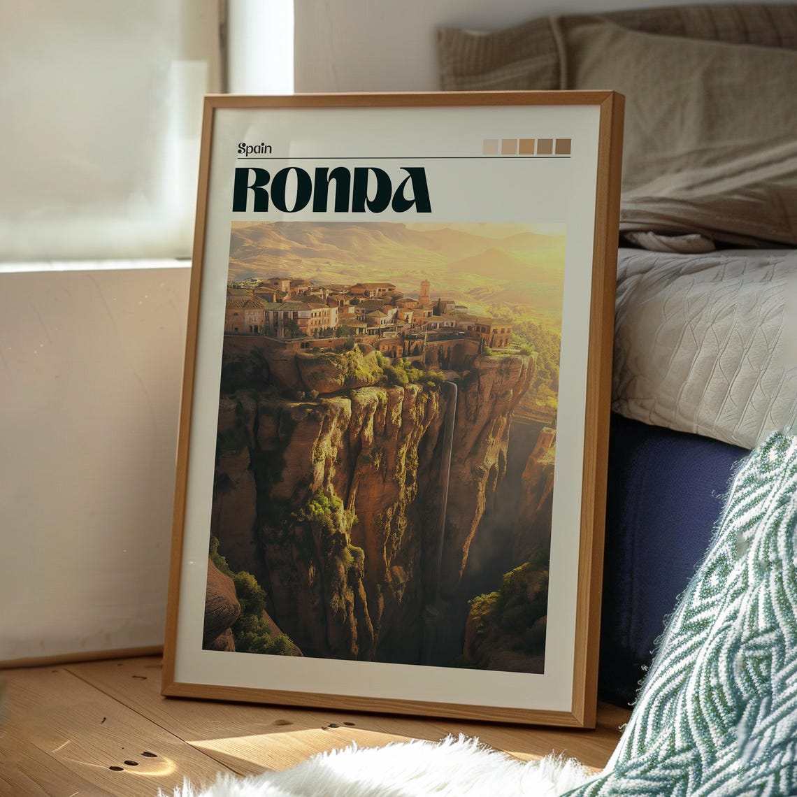 Ronda Spain Gorge Cliffside Old Town Golden Hour Travel Poster - Image 3