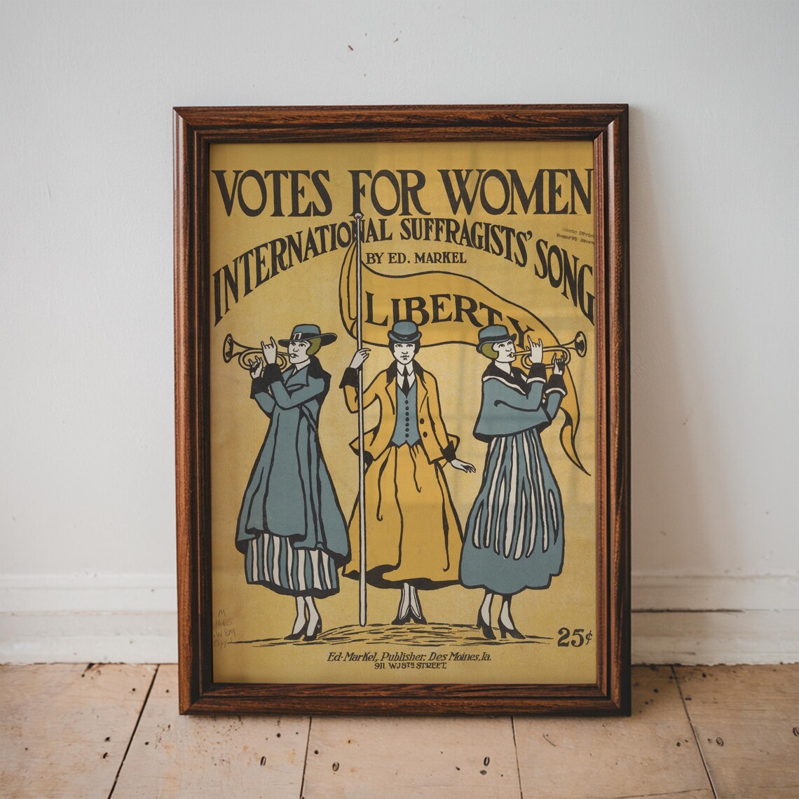Votes For Women International Suffragists Song Sheet Music Art Poster