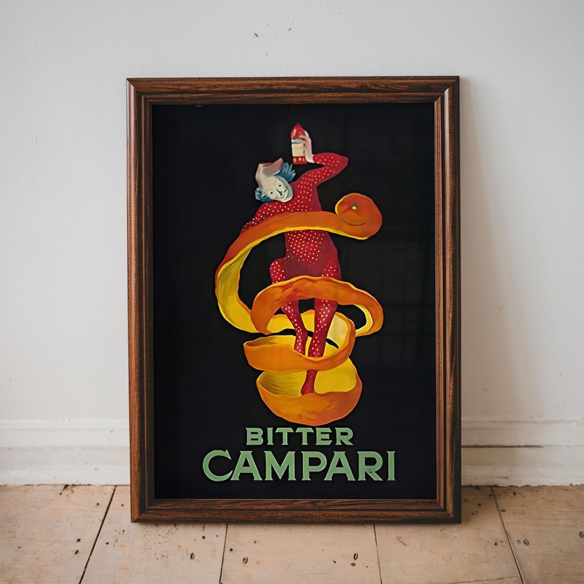 Bitter Campari Clown Orange Peel Vintage Italian Advertising Poster