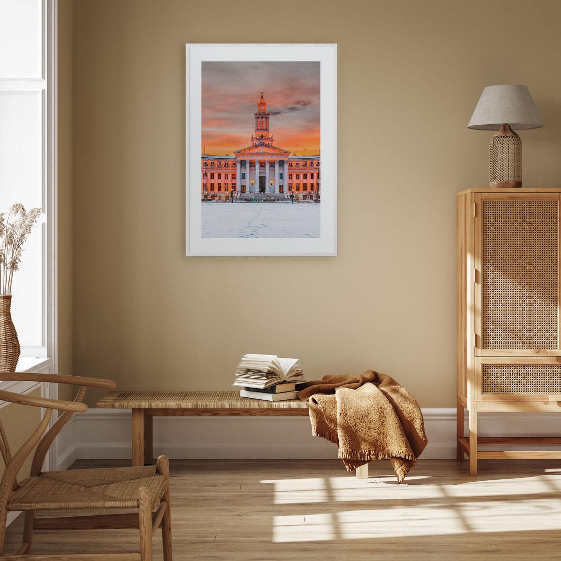 Denver City County Building Winter Sunset Colorful Photography Poster - Image 3