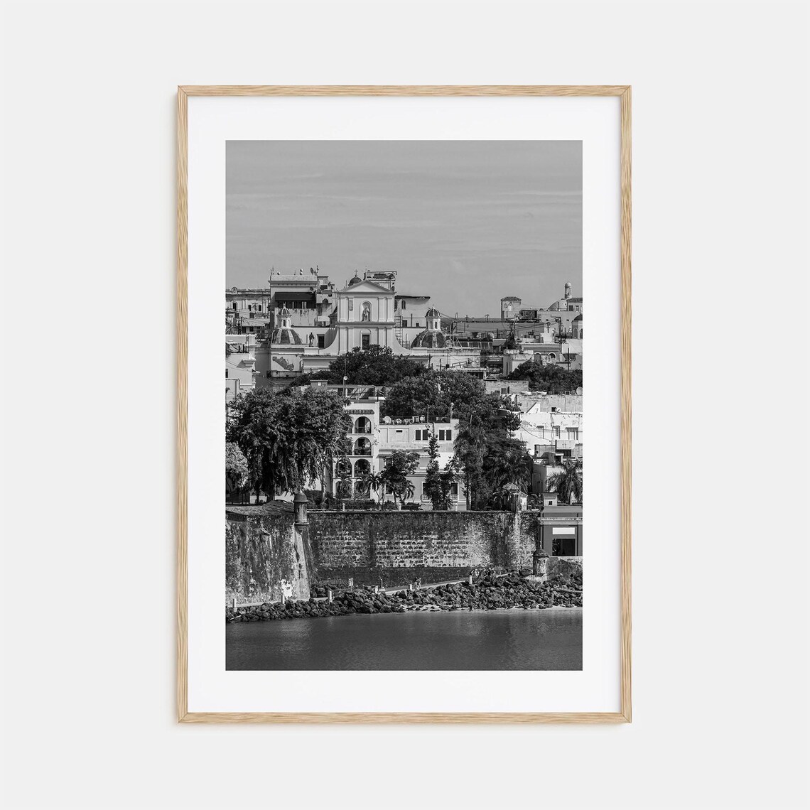 San Juan Puerto Rico Old San Juan Walls Black and White Poster