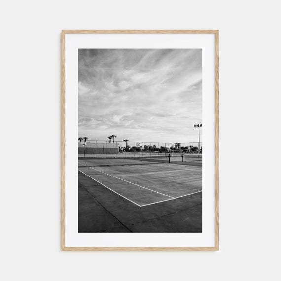 Tennis Court Photo Poster Print No 1 Tennis Court Black And White Wall Art Tennis Court Wall Photography Travel Map Poster