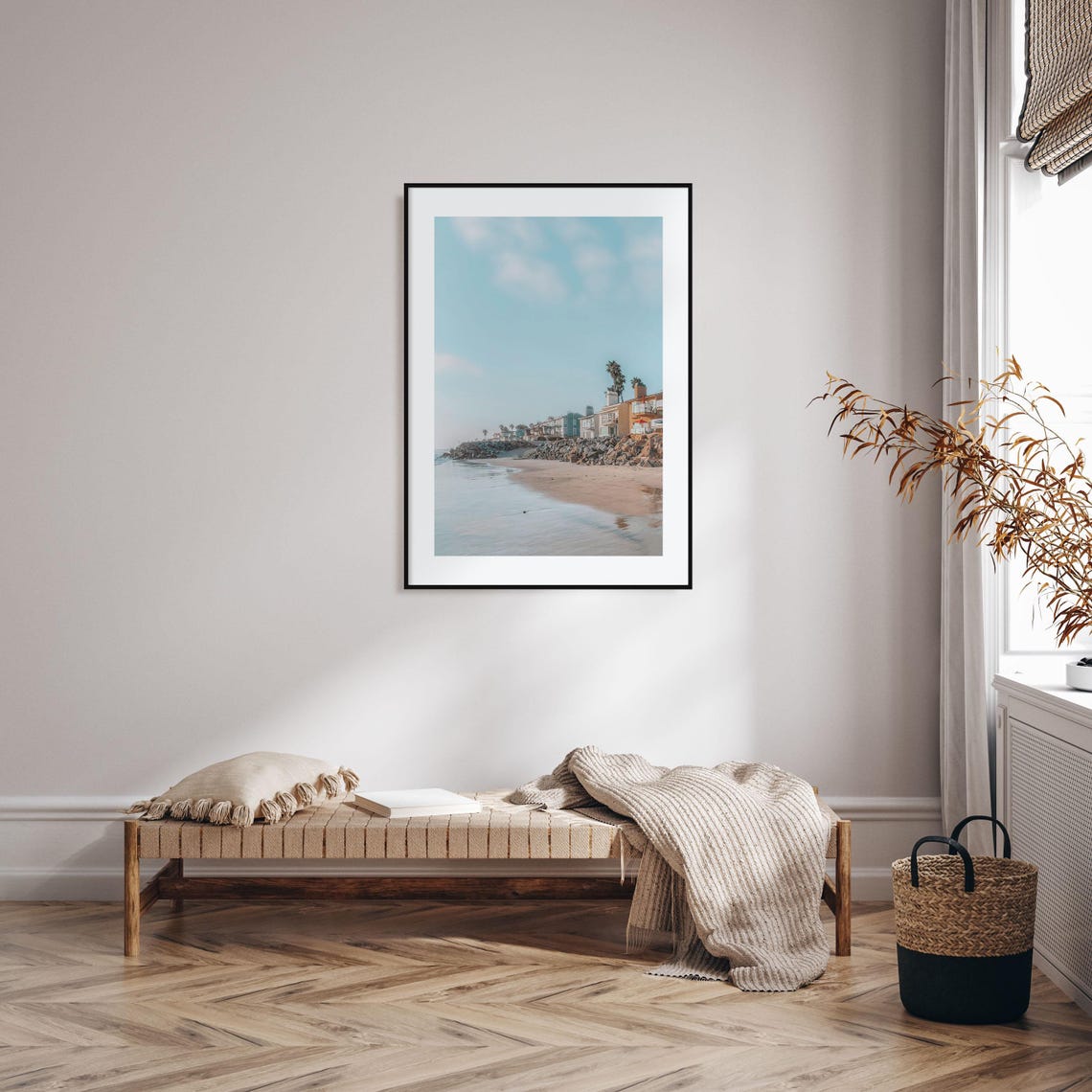 Carlsbad California Beach Poster Beachfront Homes Sandy Shore - Image 2