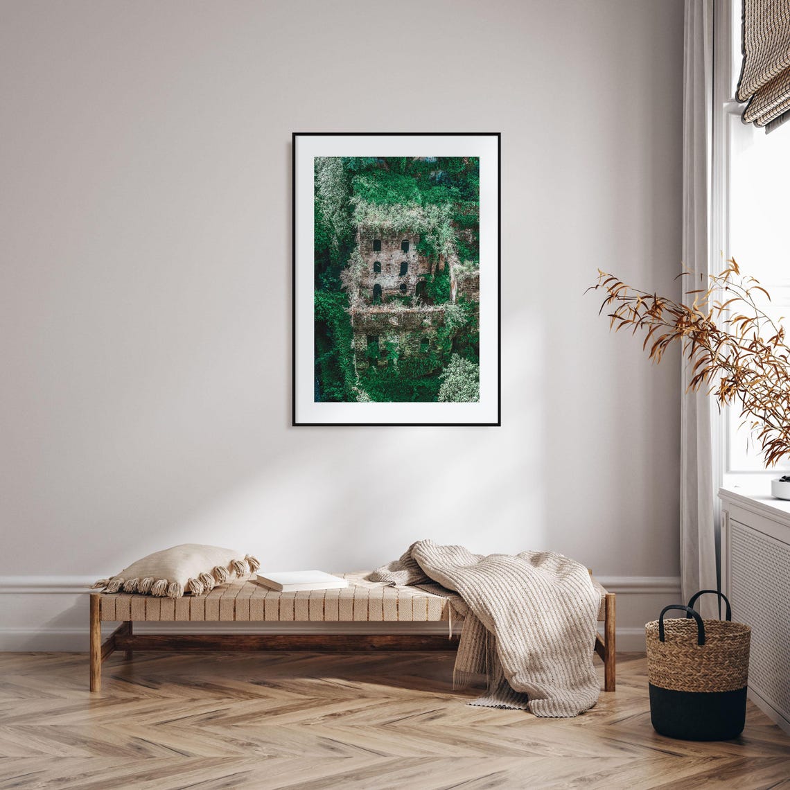 Mill Valley Ancient Stone Ruin Overgrown Green Jungle Poster - Image 2