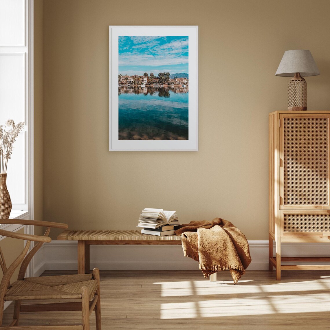 Mission Viejo California Lakefront Homes Reflection Art Poster - Image 3