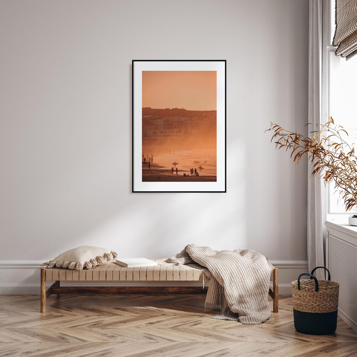Bondi Beach Sydney Sunset Photo Surfers Golden Haze Ocean Walk Poster - Image 2