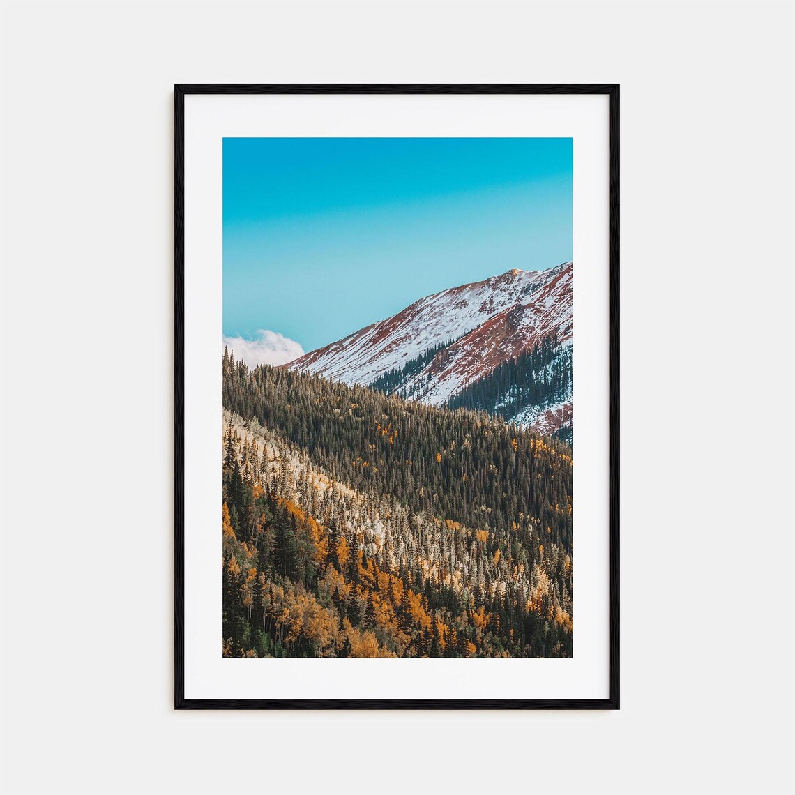 Telluride Colorado Snow Dusty Peak Golden Aspen Photo Poster