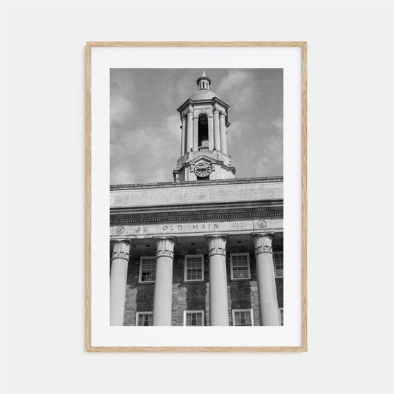 State College Black And White Travel Poster