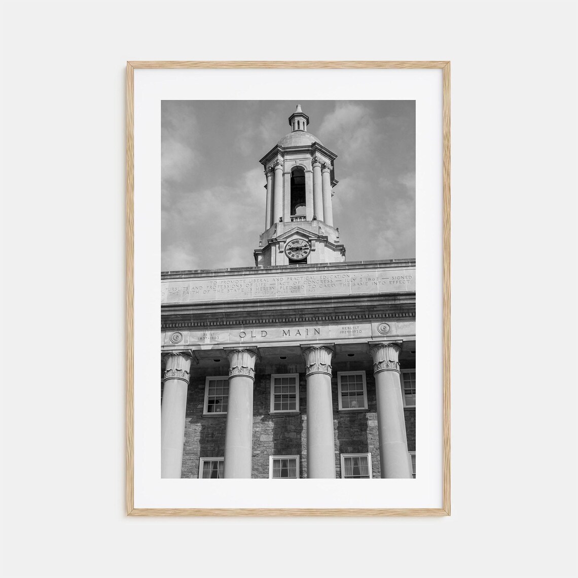 State College Black And White Travel Poster