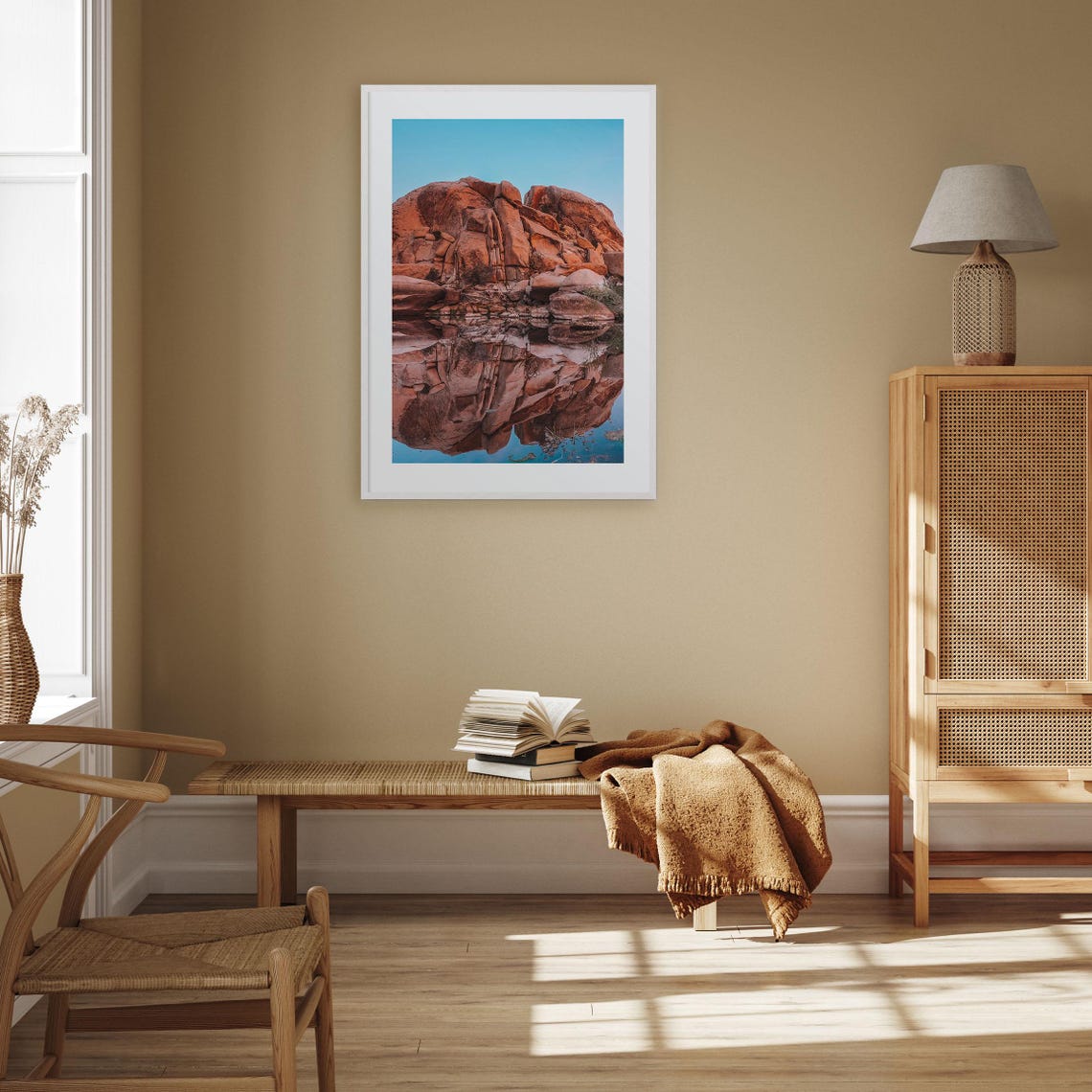 Joshua Tree National Park Red Rock Mirror Reflection Desert Poster - Image 3