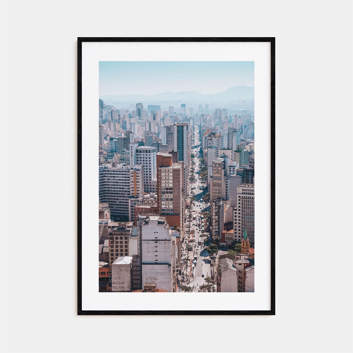 Sao Paulo Brazil Photo Downtown Skyscrapers Aerial Avenue Vista Poster