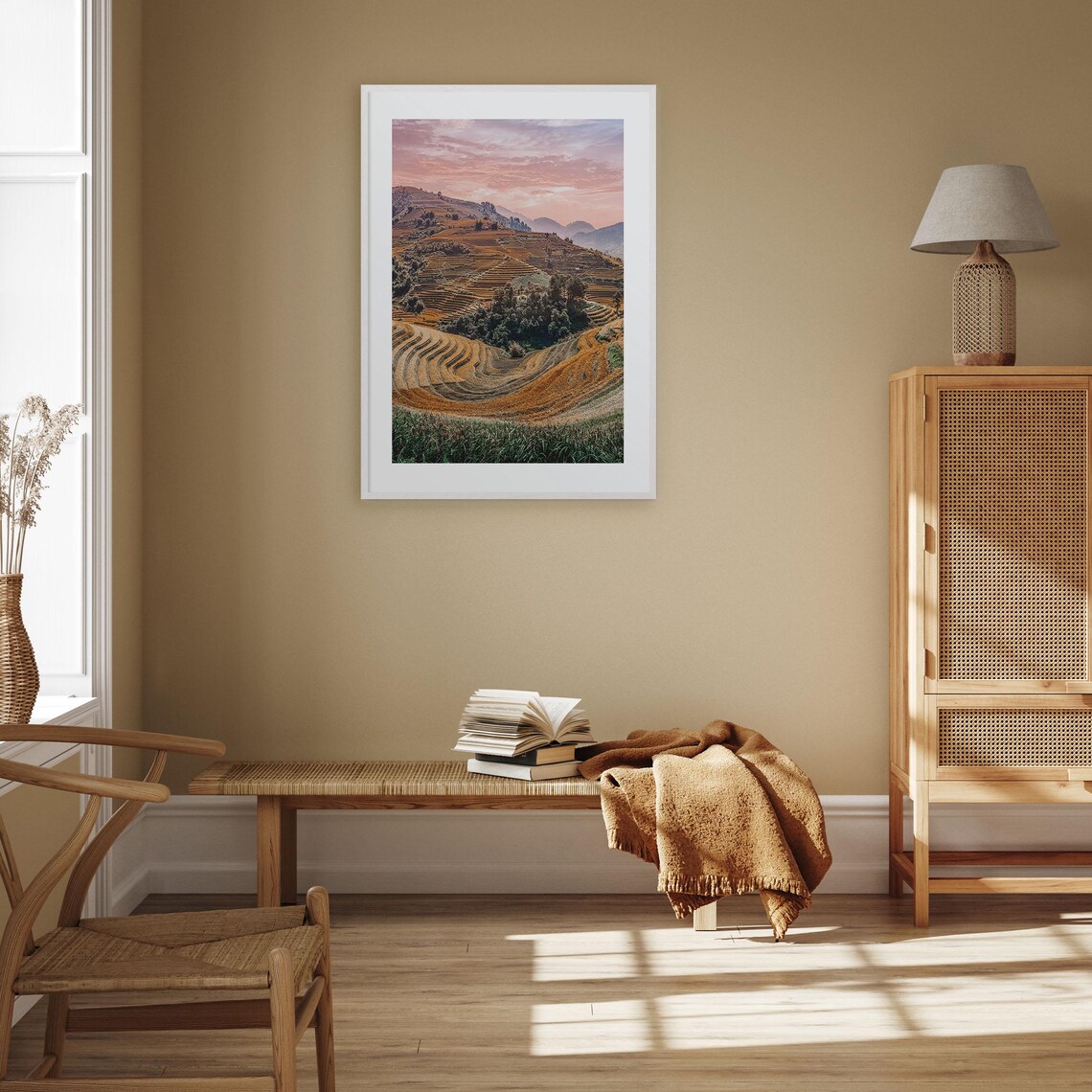 Vietnam Rice Terraces Golden Sunset Colorful Photography Poster - Image 3