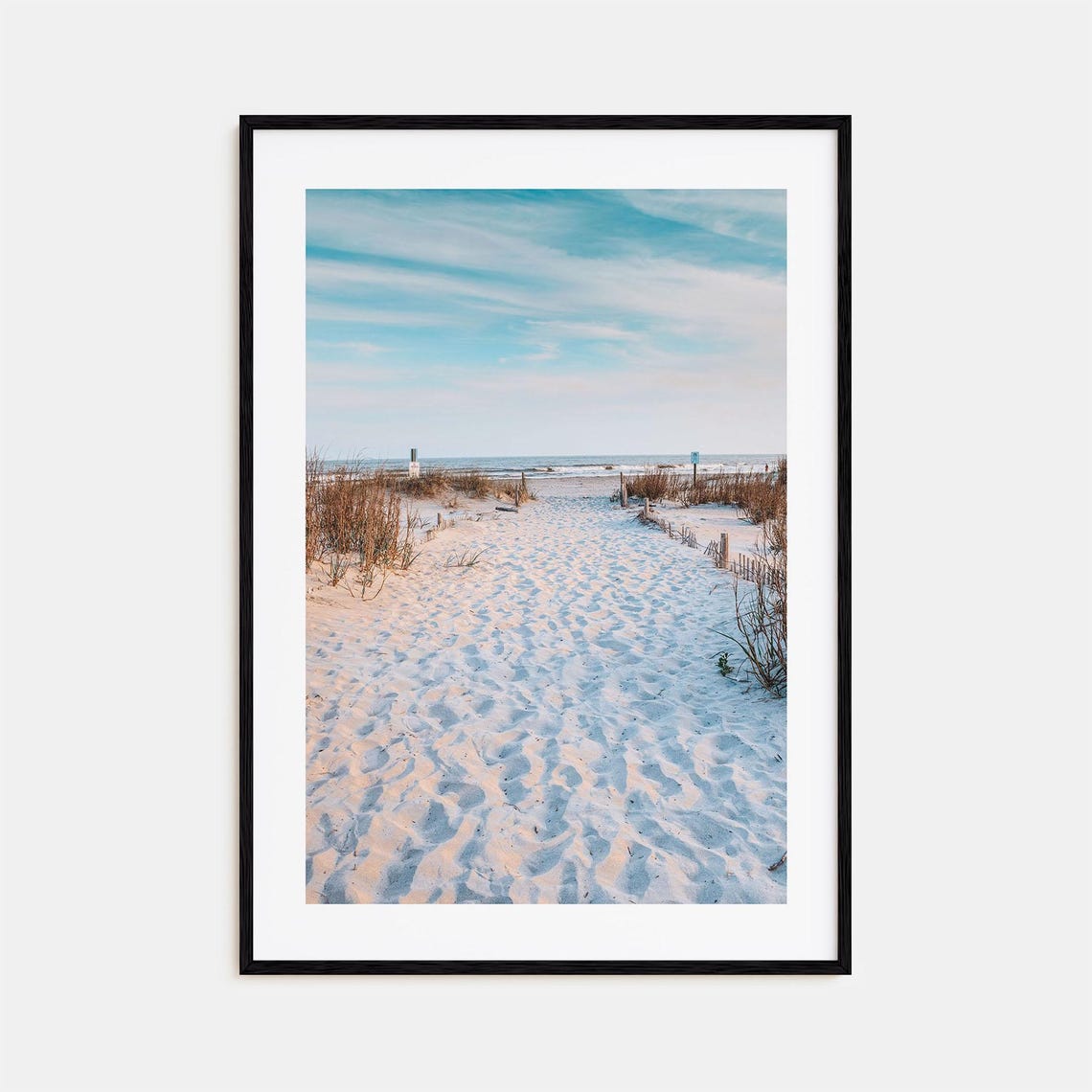 Folly Beach Sand Dune Path to Ocean Soft Morning Light Poster