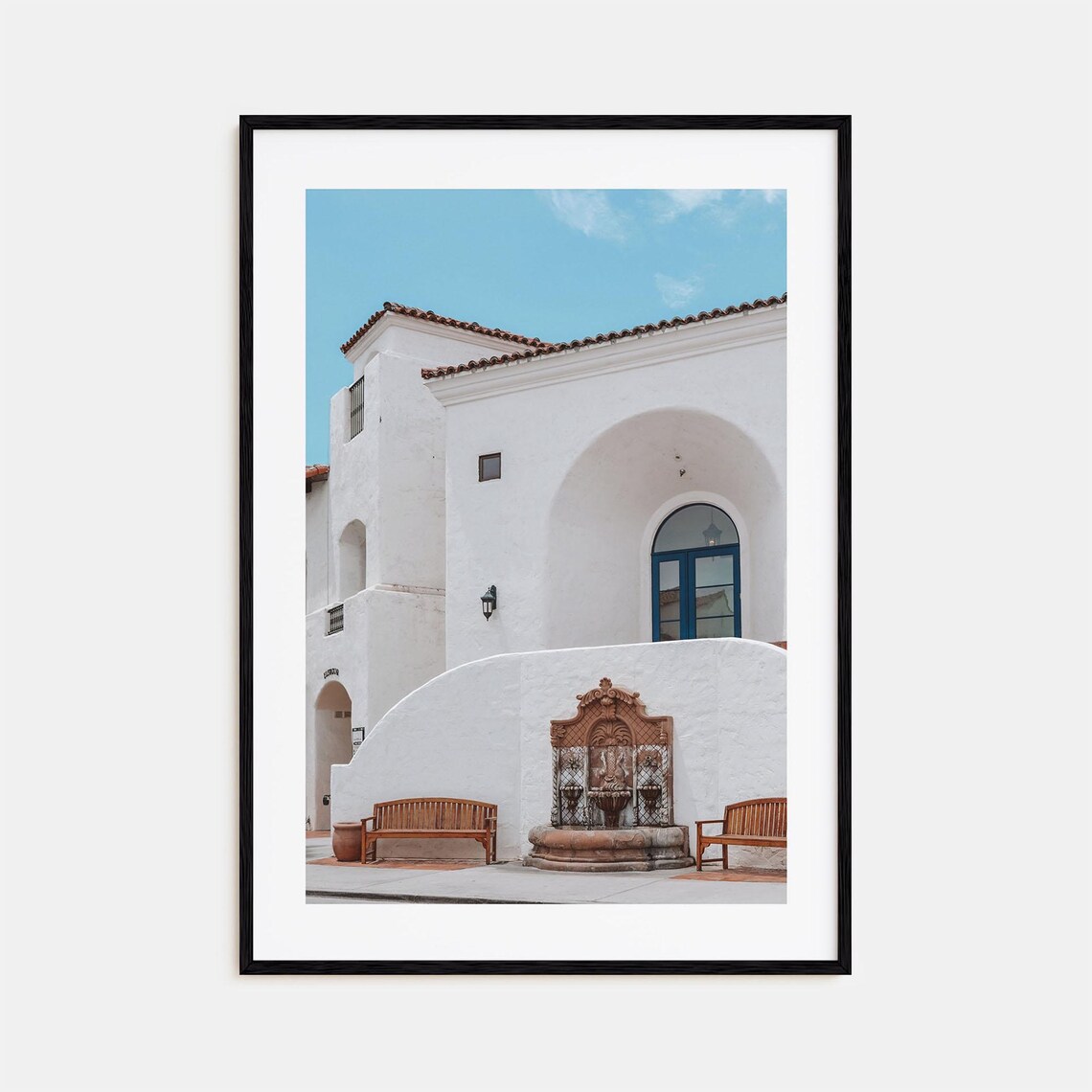 La Quinta Spanish Colonial Fountain White Building Art Poster