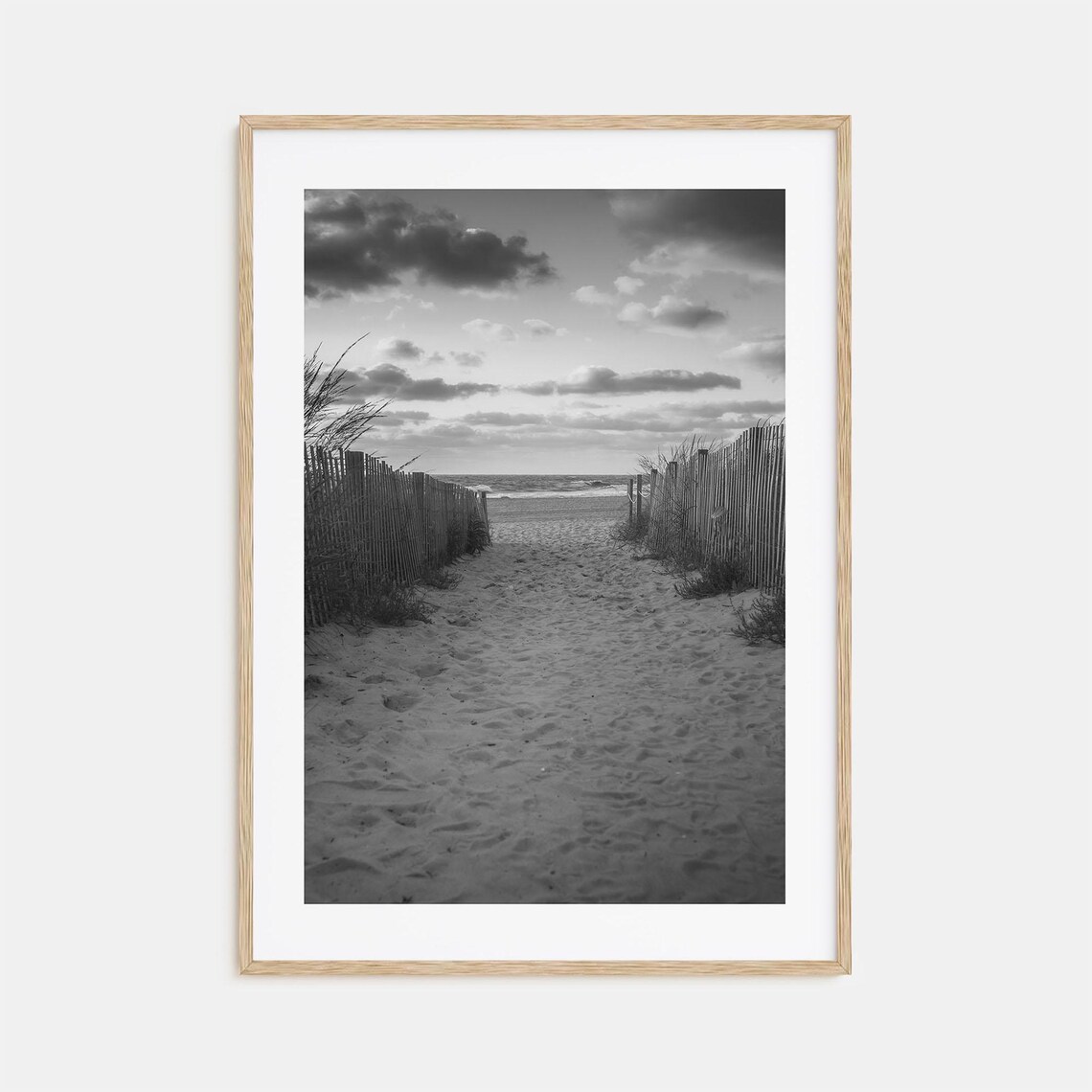 Ocean City Travel Poster, Maryland Black and White