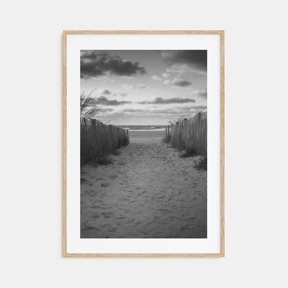 Ocean City Travel Poster, Maryland Black and White