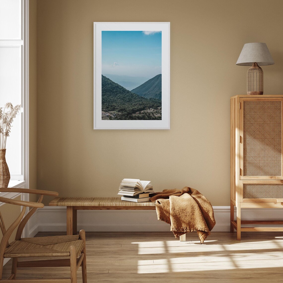 El Salvador Green Mountain Valley Blue Haze Landscape Photo Poster - Image 3