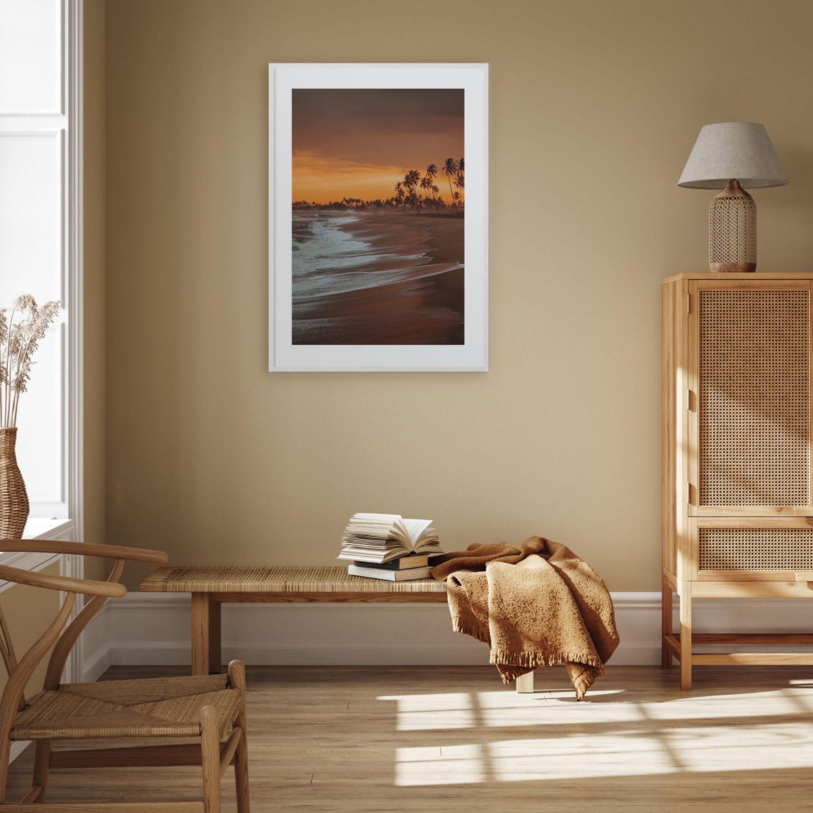 Ghana African Beach Sunset Palm Trees Colorful Golden Hour Poster - Image 3
