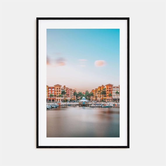 Naples Florida Colorful Travel Poster, City Map