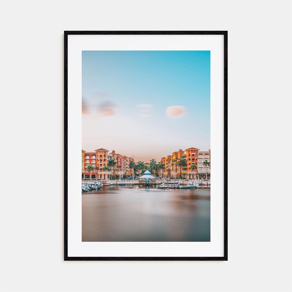 Naples Florida Colorful Travel Poster, City Map