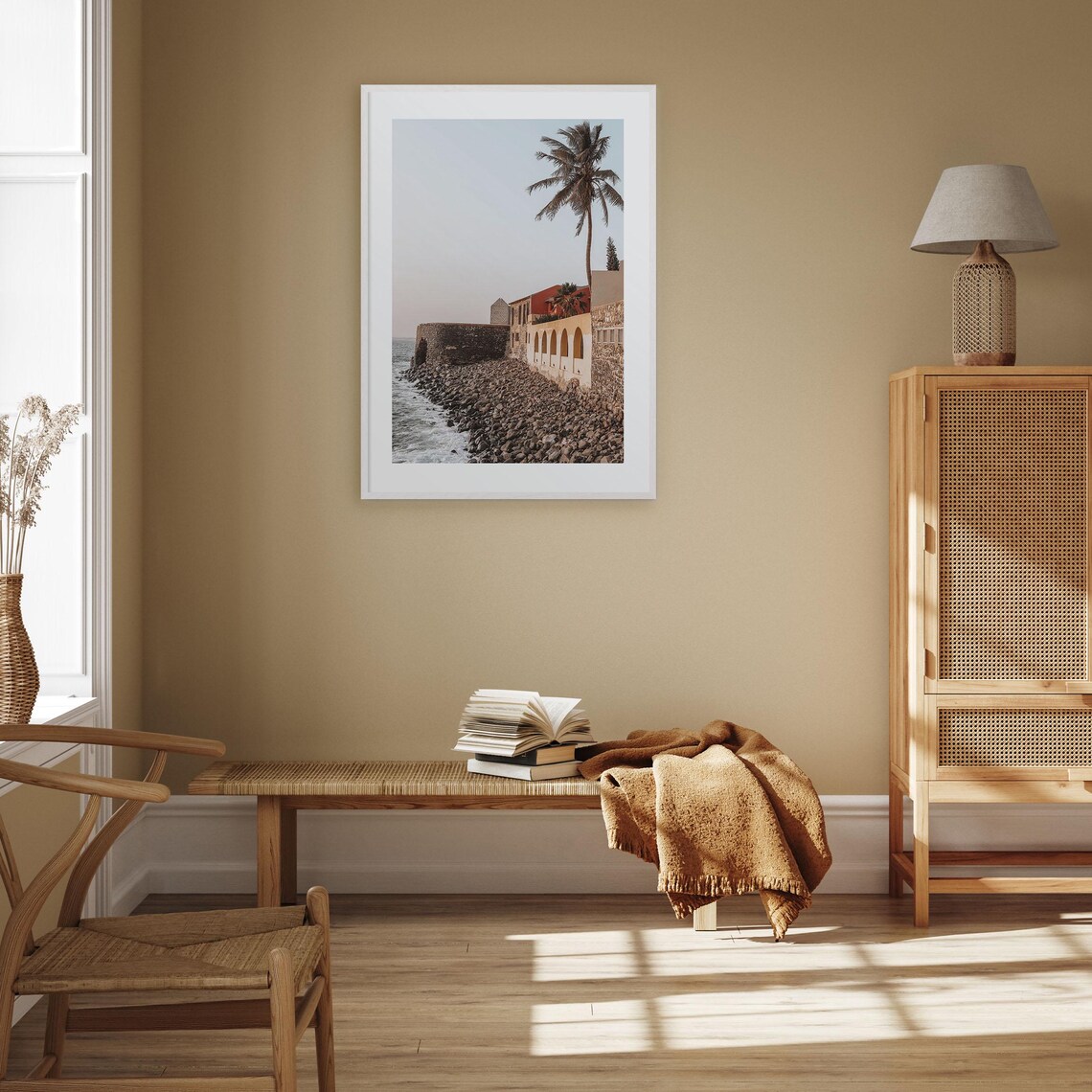 Senegal Coastal Fortress Stone Arches Palm Tree Photo Poster - Image 3