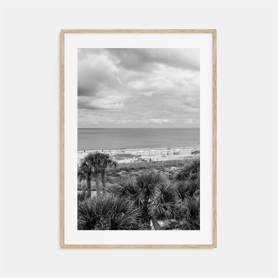 Fernandina Beach Black and White Travel Poster