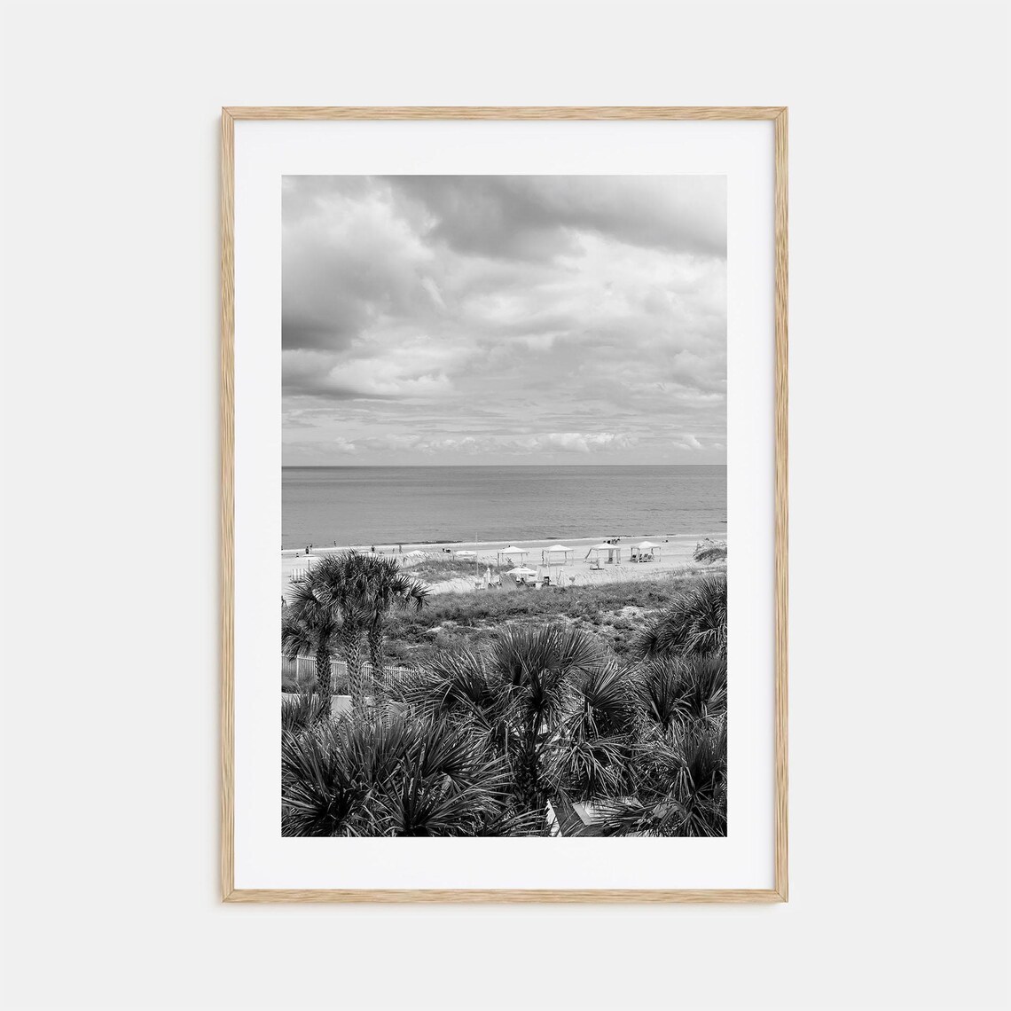 Fernandina Beach Black and White Travel Poster