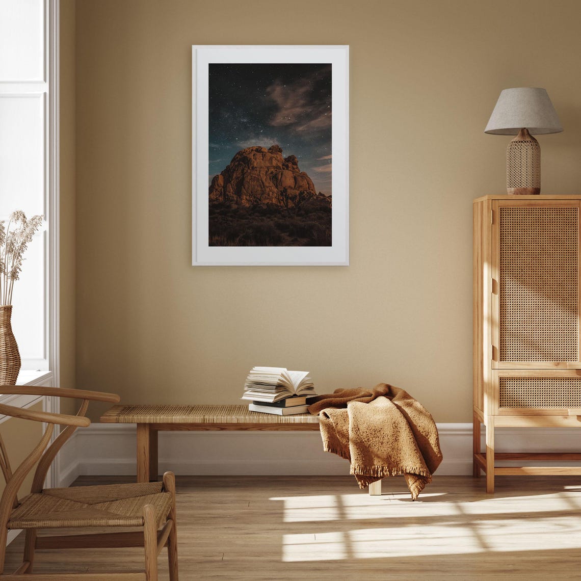 Joshua Tree Night Sky Milky Way Desert Rock Formation Poster - Image 2