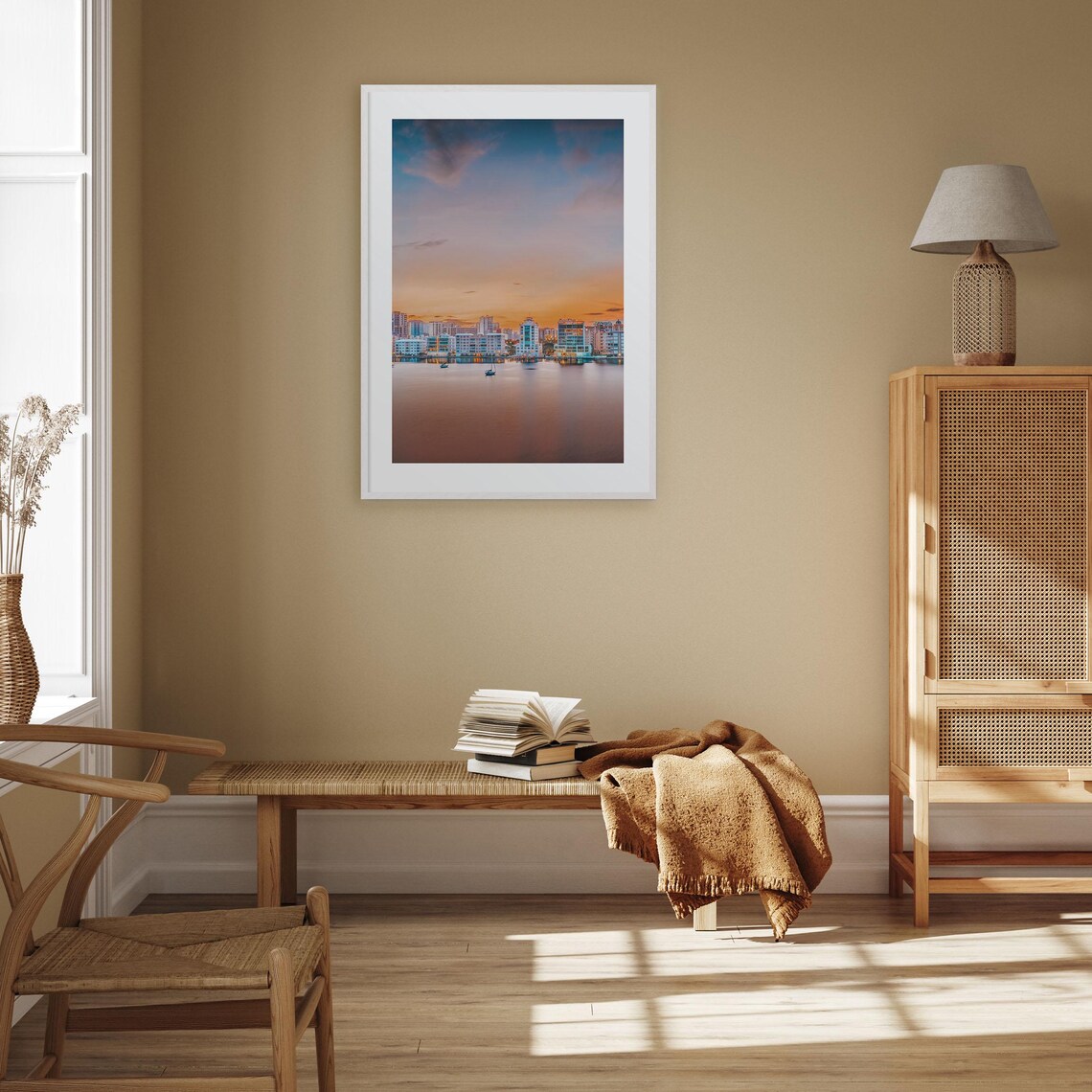 Sarasota Florida Gulf Waterfront Skyline Sunset Bay Scene Poster - Image 2