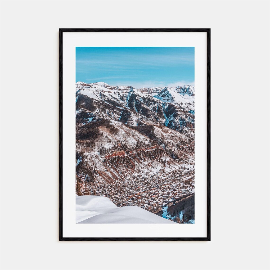 Telluride Colorado Winter Ski Town Snowy Valley Photo Poster
