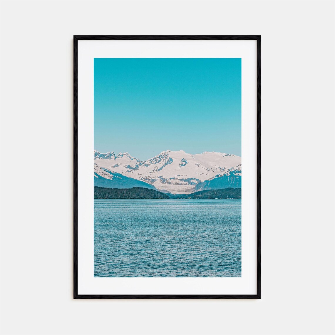 Juneau Alaska Snowy Mountain Glacier Fjord Water Photo Poster