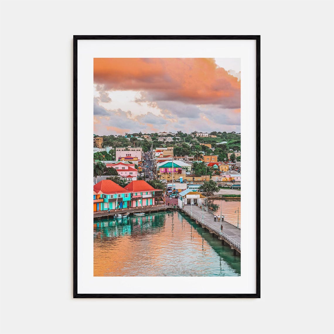 Saint John Colorful Waterfront Sunset Harbor Reflection Poster