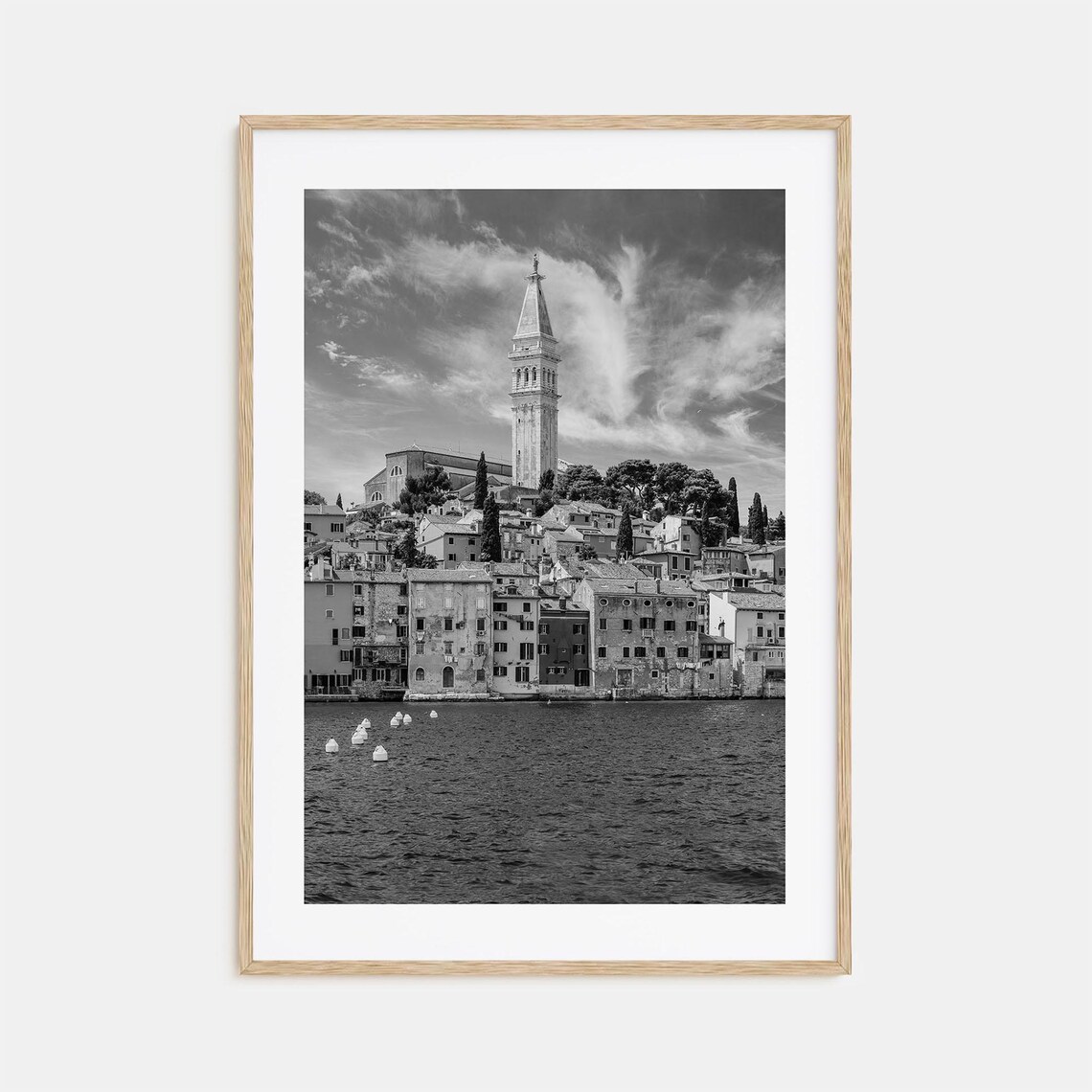 Rovinj Black and White Travel Poster, Croatia