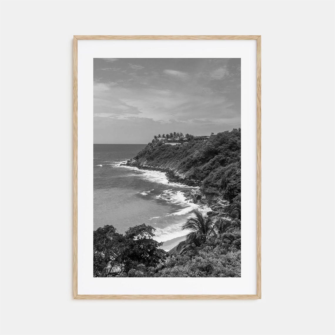 Puerto Escondido Photo Poster Print Puerto Escondido Black And White Art Puerto Escondido Wall Photography Travel Map Poster