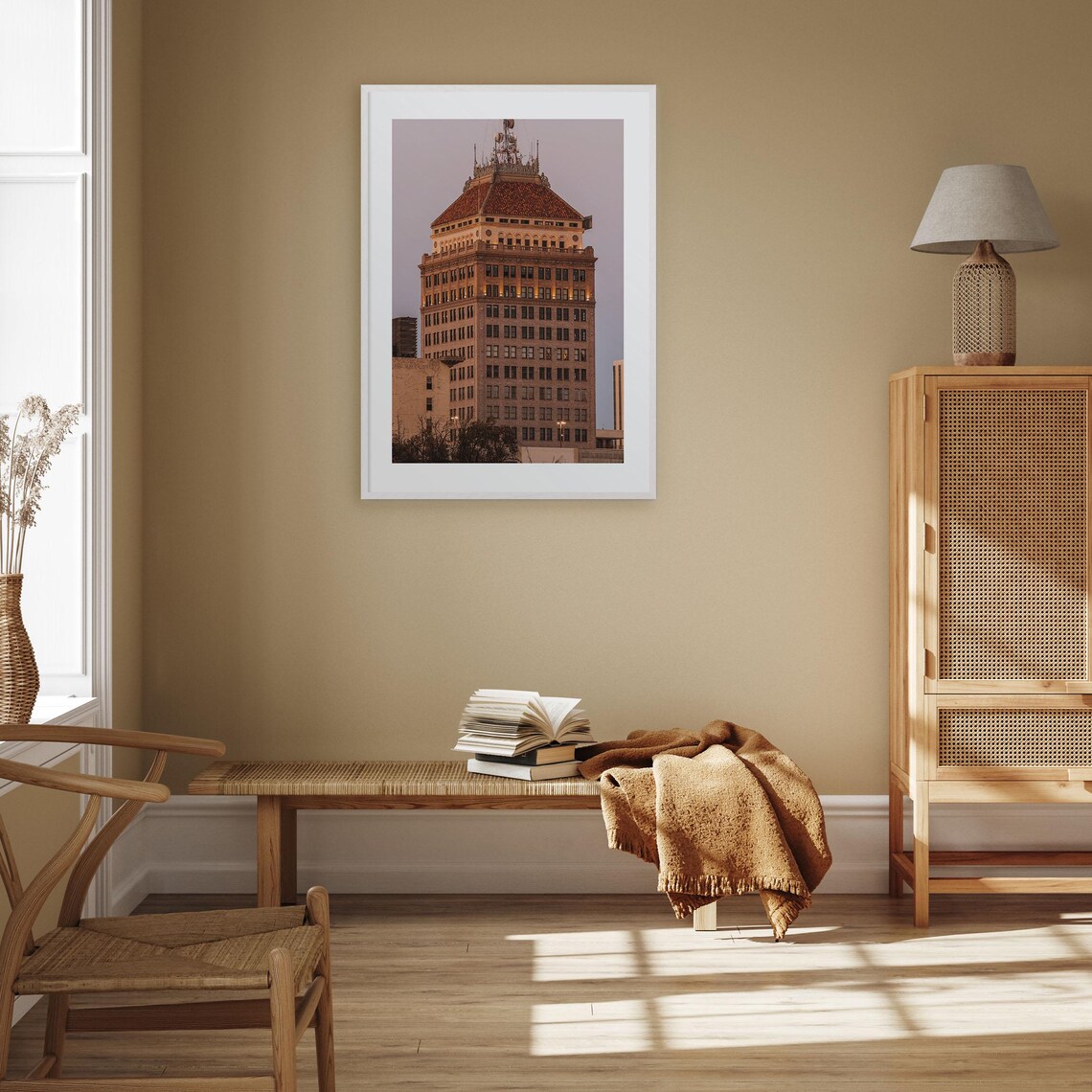 Fresno Historic Tower Building Red Tile Roof Dusk Photo Poster - Image 3