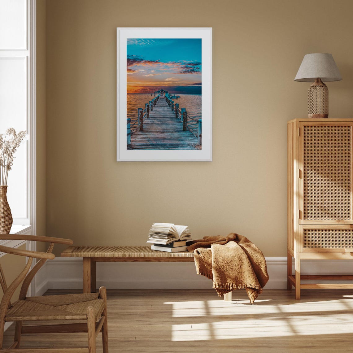 Islamorada Florida Wooden Pier Ocean Sunset Vibrant Sky Poster - Image 3