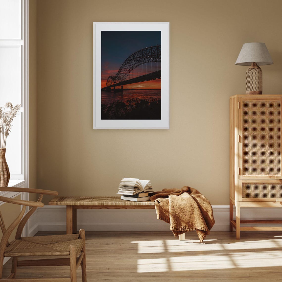 Memphis Arch Bridge Sunset River Silhouette Tennessee Poster - Image 3