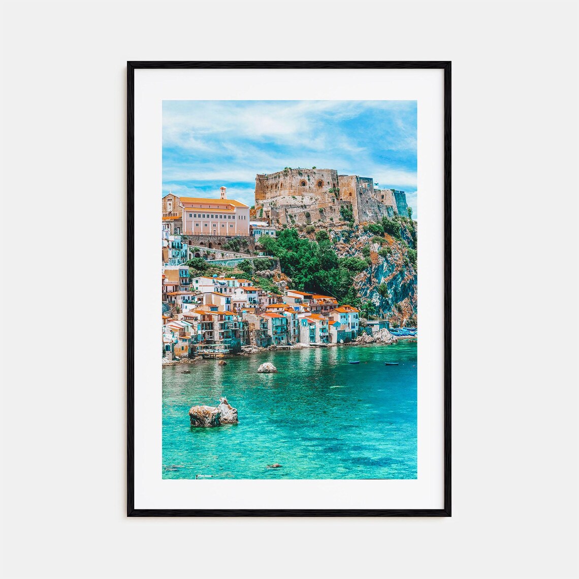 Calabria Colorful Travel Poster, City Map Print