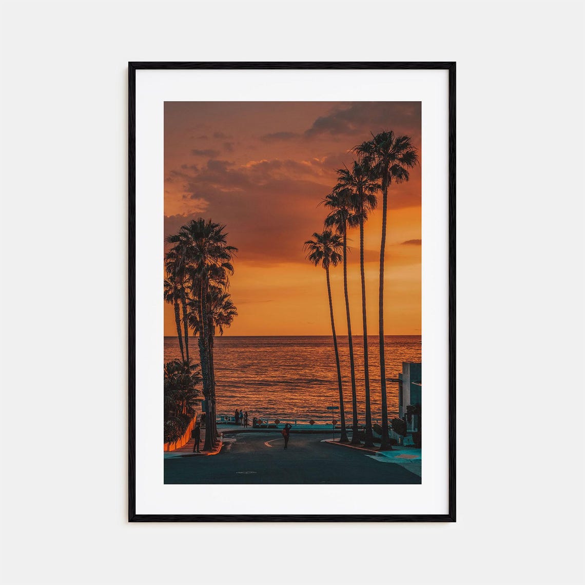 La Jolla Palm Tree Ocean Sunset California Beach View Poster