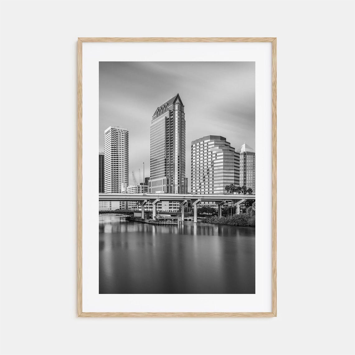 Tampa Photo Poster Print No 1 Tampa Black And White Wall Art Tampa Wall Photography Tampa Travel Tampa Map Poster