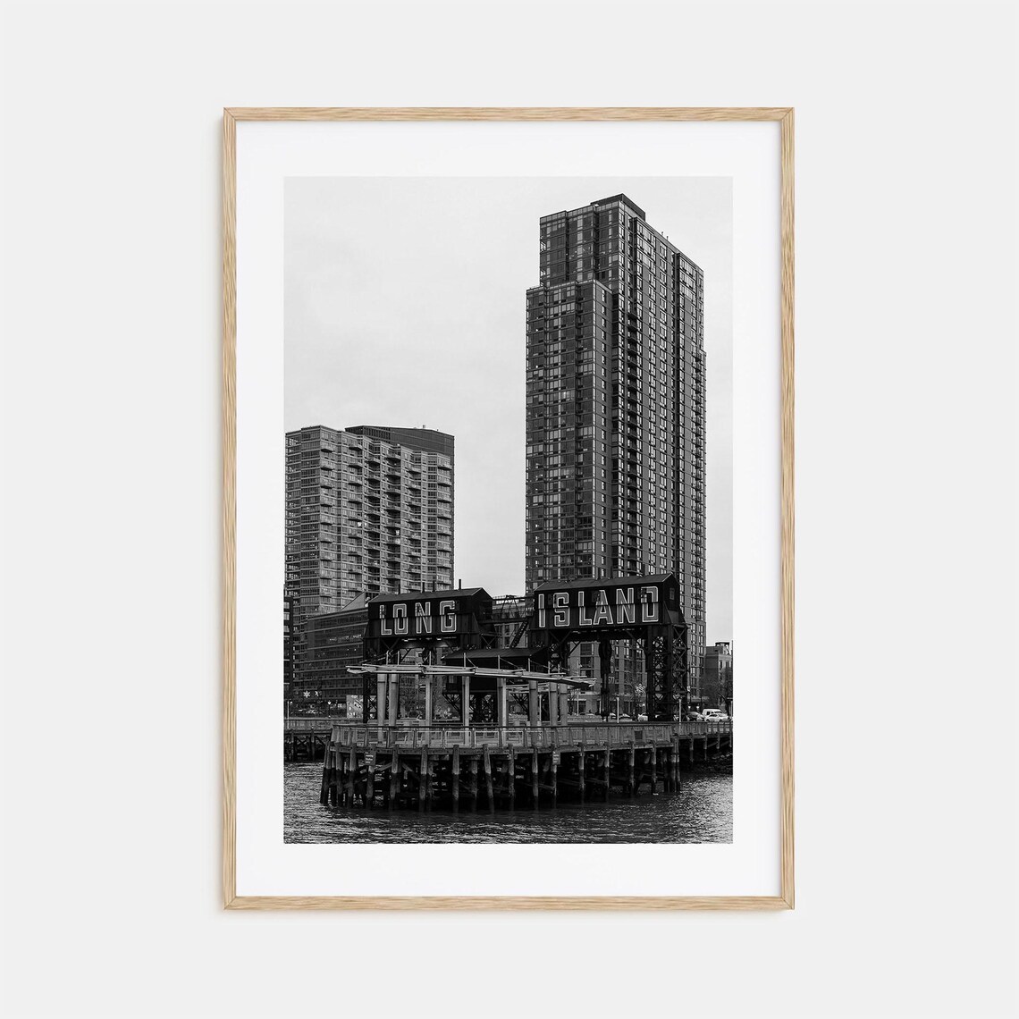 Long Island City Gantry Sign Black And White NYC Queens Poster
