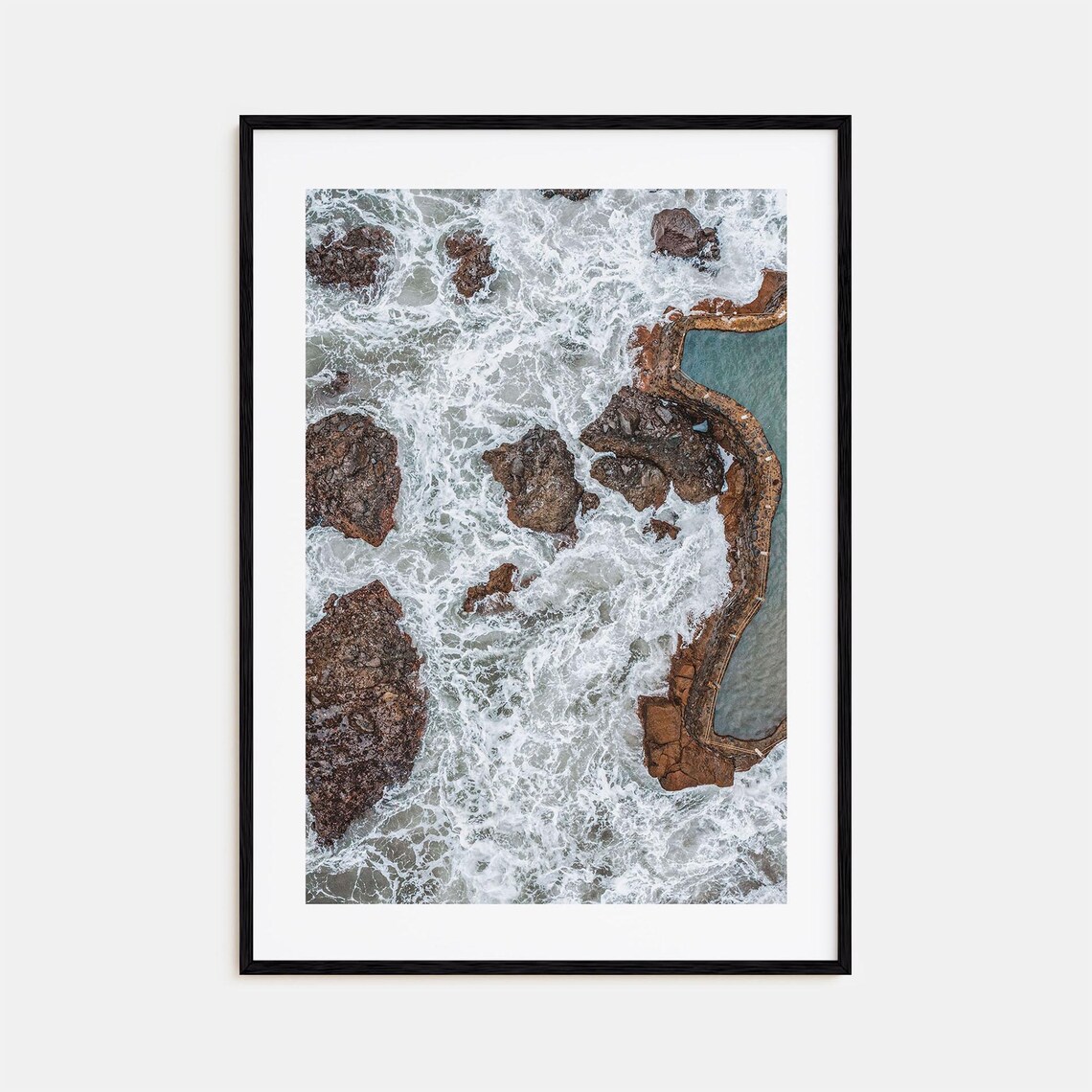 El Salvador Aerial Ocean Waves Rocky Coast Drone View Photo Poster